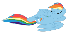 Size: 1280x661 | Tagged: safe, artist:benpictures1, imported from derpibooru, rainbow dash, pegasus, pony, rainbow roadtrip, arm behind head, crossed legs, cute, dashabetes, eyes closed, female, flying, frog (hoof), hooves behind head, inkscape, lying down, mare, on back, partially open wings, simple background, smiling, smirk, smug, solo, transparent background, underhoof, vector, wings