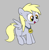 Size: 302x306 | Tagged: safe, artist:algoatall, derpy hooves, pegasus, pony, aggie.io, female, filly, happy, mare, medal, open mouth, simple background, smiling, spread wings, wings, younger