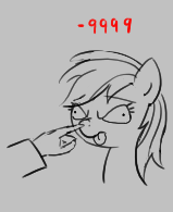 Size: 159x195 | Tagged: safe, rainbow dash, pony, aggie.io, boop, female, lowres, mare, monochrome, simple background, tongue out