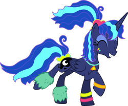 Size: 857x710 | Tagged: safe, artist:tralomine, imported from derpibooru, princess luna, alicorn, pony, between dark and dawn, season 9, spoiler:s09, .svg available, 80s princess luna, alternate hairstyle, cute, female, lunabetes, makeup, mare, simple background, solo, transparent background, vector