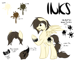Size: 1650x1350 | Tagged: safe, artist:bamboodog, imported from derpibooru, oc, oc only, oc:inks, pegasus, pony, beach, facial hair, male, moustache, pegasus oc, reference sheet, simple background, stallion, transparent background