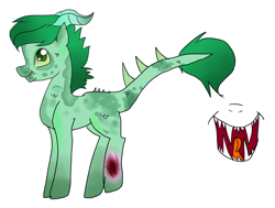 Size: 3111x2356 | Tagged: safe, artist:pinkgalaxy56, imported from derpibooru, oc, oc only, oc:diamond eater, dracony, hybrid, fangs, interspecies offspring, male, offspring, parent:rarity, parent:spike, parents:sparity, simple background, solo, white background