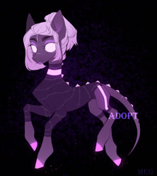 Size: 1139x1280 | Tagged: safe, artist:meggychocolatka, imported from derpibooru, oc, oc only, earth pony, pony, choker, clothes, colored hooves, earth pony oc, solo, white eyes