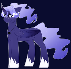 Size: 1835x1778 | Tagged: safe, artist:purplegrim40, imported from derpibooru, oc, oc only, alicorn, pony, alicorn oc, female, freckles, hoof shoes, horn, jewelry, mare, necklace, offspring, parent:king sombra, parent:princess luna, parents:lumbra, simple background, sombra eyes, wings
