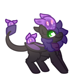 Size: 2000x2000 | Tagged: safe, artist:michini, imported from derpibooru, oc, oc only, oc:ravy stargazer, cute, original specie, requested art, simple background, slime, smiling, solo, transparent background, wings