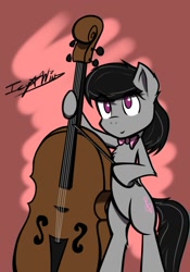 Size: 1400x2000 | Tagged: safe, artist:icy wind, imported from derpibooru, octavia melody, earth pony, pony, bipedal, cello, female, mare, musical instrument, smiling, solo