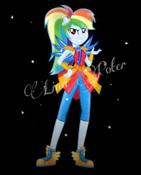 Size: 828x1025 | Tagged: safe, artist:mira.veike, imported from derpibooru, rainbow dash, human, equestria girls, crystal guardian, solo