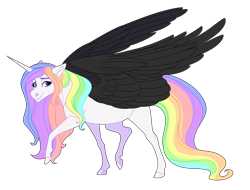 Size: 2500x1900 | Tagged: safe, artist:uunicornicc, imported from derpibooru, oc, oc only, alicorn, pony, alicorn oc, colored wings, female, horn, mare, simple background, solo, transparent background, wings