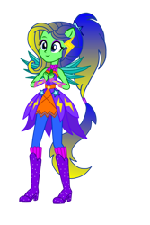 Size: 730x1095 | Tagged: safe, artist:mlgskittles, imported from twibooru, fluttershy, equestria girls, boots, clothes, crystal guardian, high heel boots, image, png, shoes, solo
