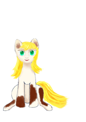 Size: 2480x3508 | Tagged: safe, imported from derpibooru, oc, oc only, pegasus, green eyes, pegasus oc, simple background, sitting, solo, white background