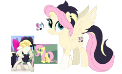 Size: 600x364 | Tagged: safe, artist:nethermyth, imported from derpibooru, oc, pegasus, child, female, magical lesbian spawn, offspring, parent:fluttershy, parent:songbird serenade, simple background, transparent background