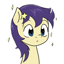 Size: 651x651 | Tagged: safe, artist:anonymous, color edit, edit, imported from derpibooru, star dancer, earth pony, pony, my little pony: the manga, bust, colored, cute, female, mare, open mouth, portrait, simple background, solo, style emulation, transparent background