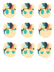 Size: 3072x4096 | Tagged: artist needed, source needed, safe, imported from derpibooru, oc, oc only, oc:turbo swifter, angry, emoji, emotions, goggles, happy, looking at you, relaxed, sad, simple background, sleepy, smiling, smirk, solo, transparent background