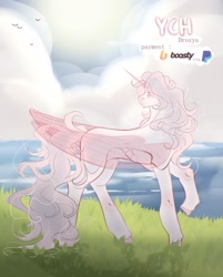 Size: 2011x2500 | Tagged: safe, artist:drozya, imported from derpibooru, alicorn, earth pony, pegasus, pony, unicorn, background pony, commission, ych sketch, your character here