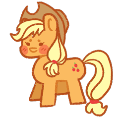 Size: 533x507 | Tagged: safe, artist:megatronsthiccthighs, imported from derpibooru, applejack, earth pony, pony, chibi, simple background, solo, transparent background