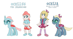 Size: 1300x700 | Tagged: safe, artist:tarkan809, imported from derpibooru, ocellus, changeling, human, changelingified, clothes, duo, duo female, female, humanized, ocelia, simple background, species swap, transparent background, vector