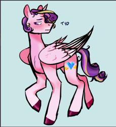 Size: 732x799 | Tagged: safe, artist:tyotheartist1, imported from derpibooru, princess cadance, alicorn, pony, male, prince bolero, rule 63, simple background, solo, stallion