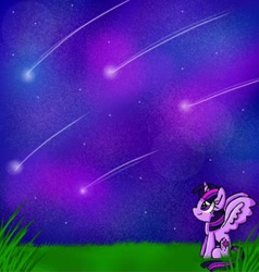 Size: 928x973 | Tagged: safe, artist:silver meadow, imported from derpibooru, twilight sparkle, alicorn, pony, female, shooting star, solo, twilight sparkle (alicorn)