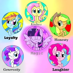 Size: 911x916 | Tagged: source needed, safe, artist:silver meadow, imported from derpibooru, applejack, fluttershy, pinkie pie, rainbow dash, rarity, twilight sparkle, alicorn, earth pony, pegasus, pony, unicorn, eyes closed, mane six, one eye closed, spread wings, twilight sparkle (alicorn), wings, wink