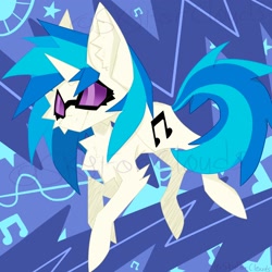 Size: 2048x2048 | Tagged: safe, artist:skyforclouds, imported from derpibooru, dj pon-3, vinyl scratch, pony, unicorn, abstract background, female, obtrusive watermark, solo, watermark