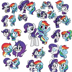 Size: 1024x1023 | Tagged: source needed, safe, artist:silver meadow, imported from derpibooru, rainbow dash, rarity, pegasus, pony, unicorn, alternate hairstyle, blushing, book, crying, female, heart, mane swap, simple background, tongue out, white background