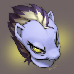 Size: 600x600 | Tagged: safe, artist:hinoraito, imported from derpibooru, oc, oc only, pony, angry, bust, portrait, solo