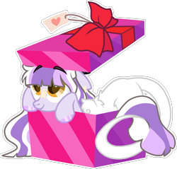 Size: 1982x1893 | Tagged: safe, artist:rickysocks, imported from derpibooru, oc, oc only, oc:jinx paradox, hybrid, pony, base used, box, female, interspecies offspring, offspring, parent:discord, parent:twilight sparkle, parents:discolight, pony in a box, simple background, solo, transparent background