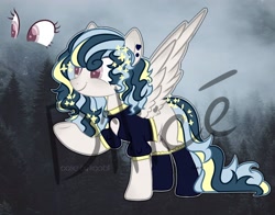 Size: 2560x2005 | Tagged: safe, artist:dillice, imported from derpibooru, oc, oc only, pegasus, pony, base used, clothes, ear piercing, ethereal mane, female, mare, pegasus oc, piercing, raised hoof, smiling, socks, solo, starry mane