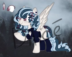 Size: 2560x2005 | Tagged: safe, alternate version, artist:dillice, imported from derpibooru, oc, oc only, pegasus, pony, base used, clothes, ear piercing, eyelashes, female, mare, pegasus oc, piercing, raised hoof, smiling, socks, solo
