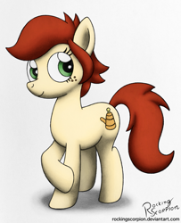Size: 813x1000 | Tagged: safe, artist:rockingscorpion, imported from derpibooru, oc, oc only, oc:canni soda, earth pony, pony, 2019, earth pony oc, female, freckles, mare, simple background, white background