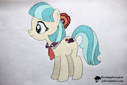 Size: 1500x1000 | Tagged: safe, artist:rockingscorpion, imported from derpibooru, coco pommel, earth pony, pony, 2014, female, mare, simple background, solo, white background