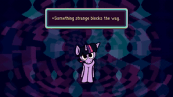 Size: 1920x1080 | Tagged: safe, artist:horsewizardart, imported from derpibooru, twilight sparkle, pony, unicorn, absurd file size, animated, cute, earthbound, female, looking at you, loop, mare, solo, sound, text box, twiabetes, unicorn twilight, webm