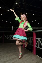 Size: 720x1080 | Tagged: safe, imported from derpibooru, fluttershy, human, clothes, cosplay, costume, feet, folk fluttershy, irl, irl human, photo, rubronycon, russia, sandals, solo