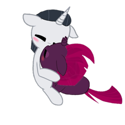 Size: 500x500 | Tagged: safe, artist:decokenite, artist:madzbases, imported from derpibooru, chancellor neighsay, fizzlepop berrytwist, tempest shadow, pony, unicorn, blushing, caress, chibi, ears back, eyes closed, eyeshadow, female, hug, makeup, male, mare, shipping, simple background, smooch, stallion, straight, tempest neighsay, transparent background