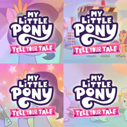 Size: 1920x1920 | Tagged: safe, edit, edited screencap, editor:itsmgh1203, imported from derpibooru, screencap, izzy moonbow, pipp petals, sunny starscout, zipp storm, earth pony, pegasus, pony, rabbit, unicorn, spoiler:g5, spoiler:my little pony: tell your tale, spoiler:tyts01e05, spoiler:tyts01e06, spoiler:tyts01e07, spoiler:tyts01e08, animal, bunnycorn, cellphone, clip trot, collage, female, foal me once, food, g5, mane melody, mare, my little pony logo, my little pony: tell your tale, open mouth, open smile, phone, pony history, sandwich, smartphone, smiling, the unboxing of izzy