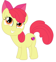 Size: 1900x2115 | Tagged: safe, artist:gmaplay, imported from derpibooru, apple bloom, earth pony, pony, adorabloom, apple bloom's bow, ass up, bow, cute, female, filly, foal, full body, grin, hair bow, high res, hooves, simple background, smiling, solo, standing, tail, transparent background