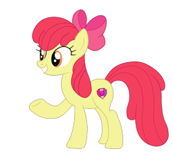 Size: 1900x1740 | Tagged: safe, artist:gmaplay, imported from derpibooru, apple bloom, earth pony, pony, apple bloom's bow, bow, female, full body, grin, hair bow, hooves, mare, older, older apple bloom, raised hoof, simple background, smiling, solo, standing, tail, transparent background