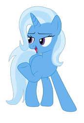 Size: 1510x2201 | Tagged: safe, artist:gmaplay, imported from derpibooru, trixie, pony, unicorn, female, front view, full body, hooves, horn, lidded eyes, mare, open mouth, open smile, raised hoof, simple background, smiling, solo, standing, transparent background