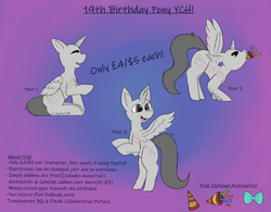 Size: 9000x7016 | Tagged: safe, artist:lil_vampirecj, imported from derpibooru, oc, alicorn, earth pony, pegasus, pony, unicorn, any species, birthday ych, commission, event, your character here