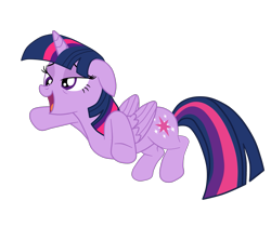 Size: 1955x1639 | Tagged: safe, artist:gmaplay, imported from derpibooru, twilight sparkle, alicorn, pony, princess spike (episode), female, floppy ears, folded wings, full body, hooves, horn, lidded eyes, mare, open mouth, open smile, simple background, smiling, solo, tail, transparent background, twilight sparkle (alicorn), wings