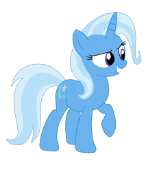Size: 1900x2230 | Tagged: safe, artist:gmaplay, imported from derpibooru, trixie, pony, unicorn, female, full body, grin, high res, hooves, horn, mare, raised hoof, simple background, smiling, solo, standing, tail, transparent background
