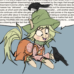 Size: 1500x1500 | Tagged: safe, artist:rirurirue, oc, oc only, oc:strawmare, bird, crow, earth pony, pony, blushing, clothes, dialogue, drawthread, female, hat, mare, open mouth, overalls, solo, straw, text