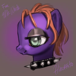 Size: 600x600 | Tagged: safe, artist:hinoraito, imported from derpibooru, oc, oc only, pony, bust, collar, portrait, solo, spiked collar