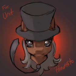 Size: 600x600 | Tagged: safe, artist:hinoraito, imported from derpibooru, oc, oc only, pony, bust, hat, necktie, portrait, solo, top hat