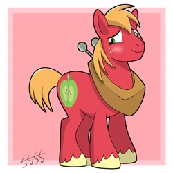 Size: 2048x2048 | Tagged: safe, artist:chiruchiru, imported from derpibooru, big macintosh, earth pony, pony, male, simple background, solo, stallion