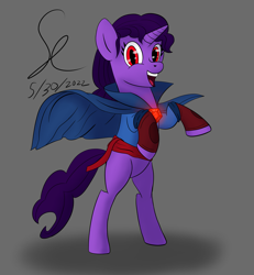 Size: 2773x3000 | Tagged: safe, artist:malixcrash, imported from derpibooru, oc, oc:madam mystic, pony, unicorn, bipedal, clothes, costume, female, horn, mare, power ponies, power ponies oc, rearing, simple background, solo, unicorn oc