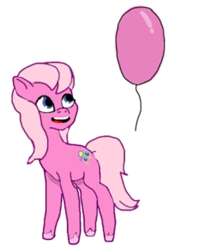 Size: 389x488 | Tagged: safe, imported from derpibooru, pinkie pie (g3), earth pony, pony, spoiler:g5, balloon, g3, g3 to g5, g5, generation leap, my little pony: tell your tale, simple background, solo, transparent background