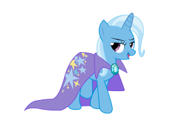 Size: 1587x1123 | Tagged: safe, artist:nebulonb100, imported from derpibooru, trixie, pony, unicorn, brooch, cape, clothes, female, jewelry, mare, simple background, solo, transparent background, trixie's brooch, trixie's cape, vector