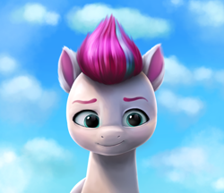 Size: 828x714 | Tagged: safe, artist:malarkey, imported from derpibooru, zipp storm, pegasus, pony, bust, female, g5, mare, my little pony: make your mark, portrait, solo