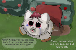 Size: 1920x1278 | Tagged: safe, artist:othercoraline, imported from twibooru, fluffy pony, begging, begging for it, image, needs more jpeg, run away